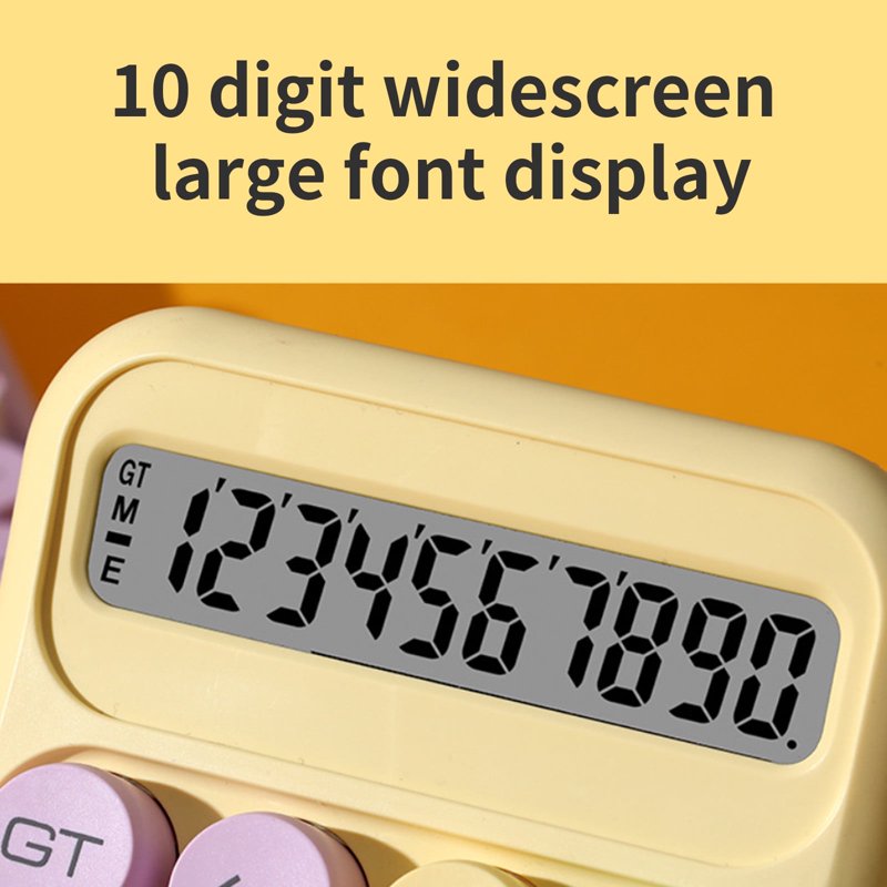 Colorful Candy Desktop Calculator - 10-Digit, 4 Function with Large Keys (Yellow)