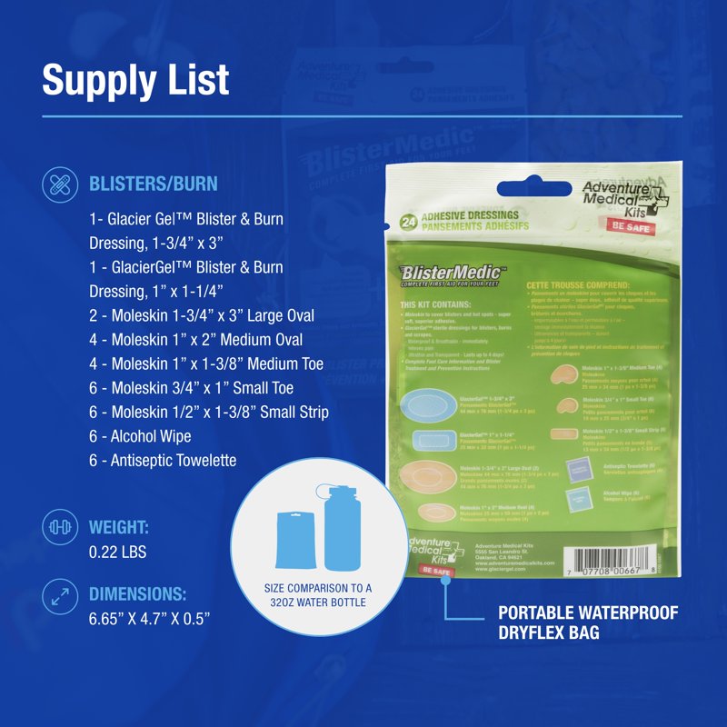 First Aid Emergency Blister Kit 2 Pack - Waterproof Trauma Supplies