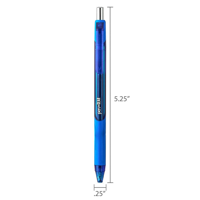 12 Pack Retractable Gel Pens with Assorted Ink - Medium Point 0.7mm