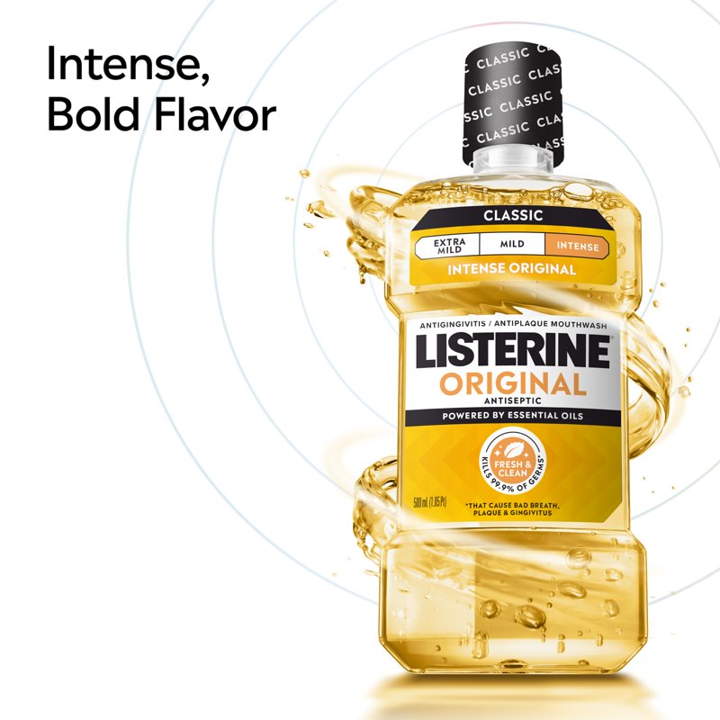(2 Pack) Listerine Original Intense Antiseptic Mouthwash for Bad Breath & Plaque, 1.5L