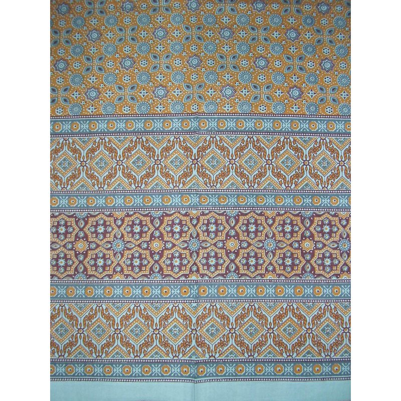 Moroccan Foulard Print Cotton Curtain Panel - Powder Blue, 46x82 Inches
