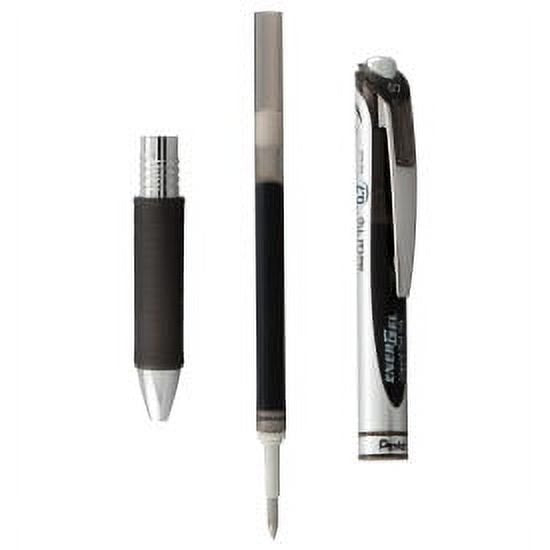 Gel Pen Set 12 Pack - Retractable Liquid Ink, 0.7mm Medium Line, Black