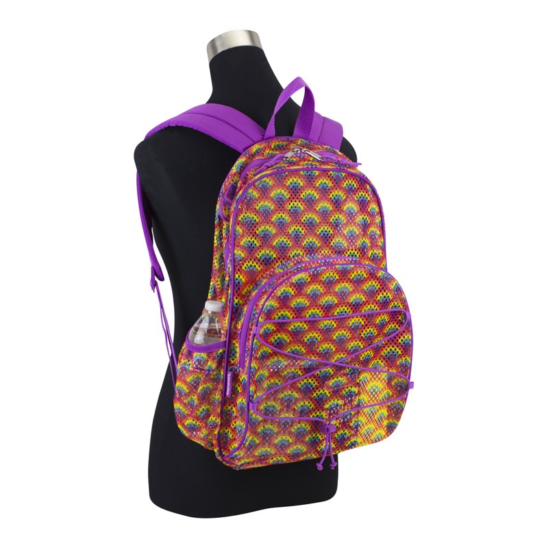 Unisex Mesh Bungee Backpack with Padded Shoulder Straps - Color Variants