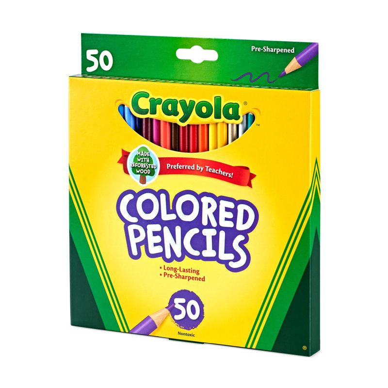 50 Count Colored Pencil Set for Kids and Adults - Non-Toxic Art Supplies