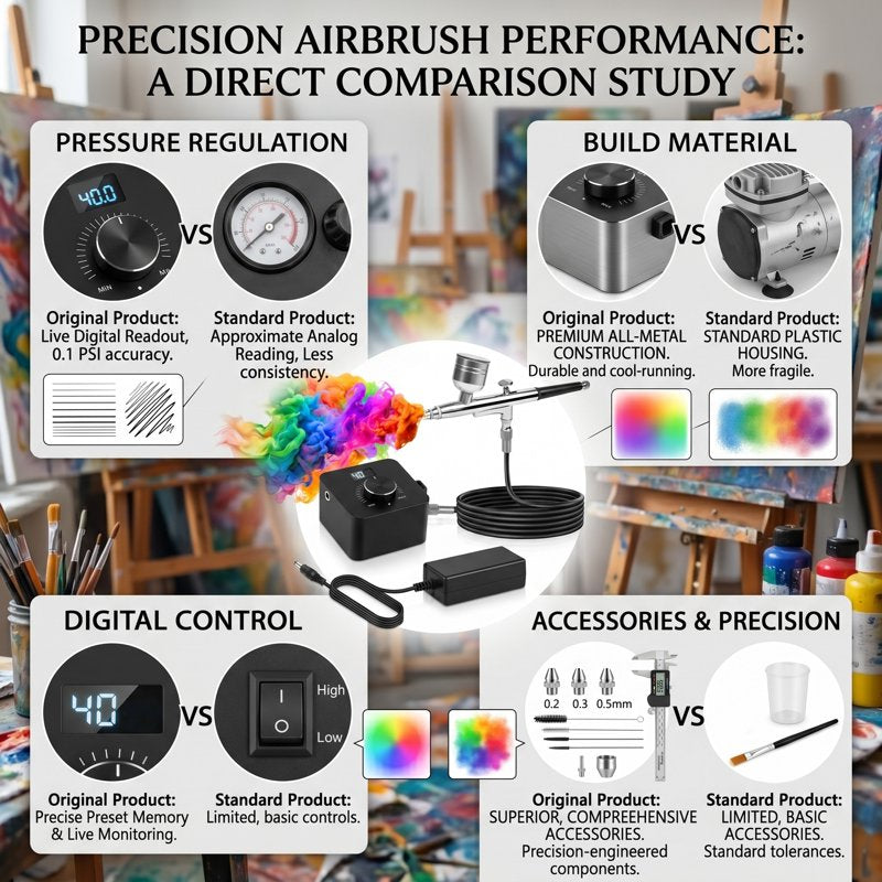 Professional Airbrush Kit with Compressor for Model Painting Nails Makeup & Cake Decorating