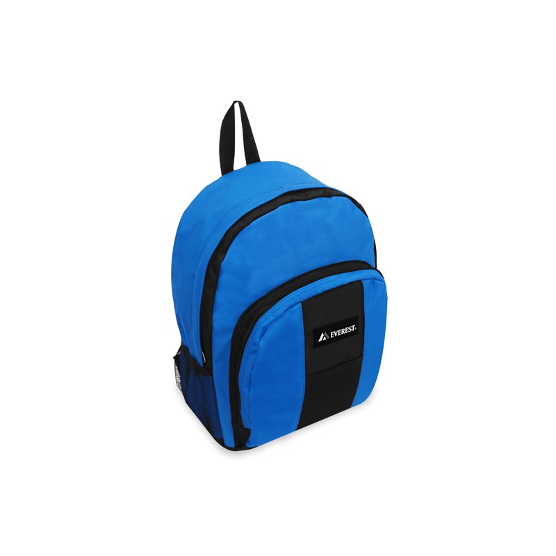 Unisex Travel Backpack with Multiple Pockets - Royal Blue & Black