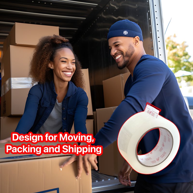 Heavy Duty Packing Tape - Clear Sealing Tape for Moving Shipping & Storage