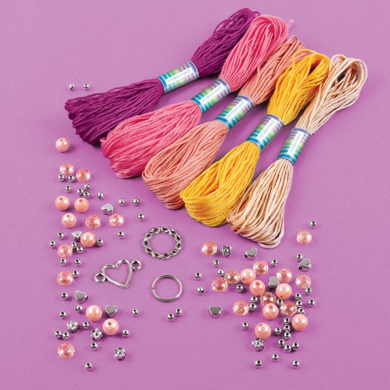 DIY Friendship Bracelets Kit with 8 Knotting Techniques, 114 Pieces for Kids & Tweens
