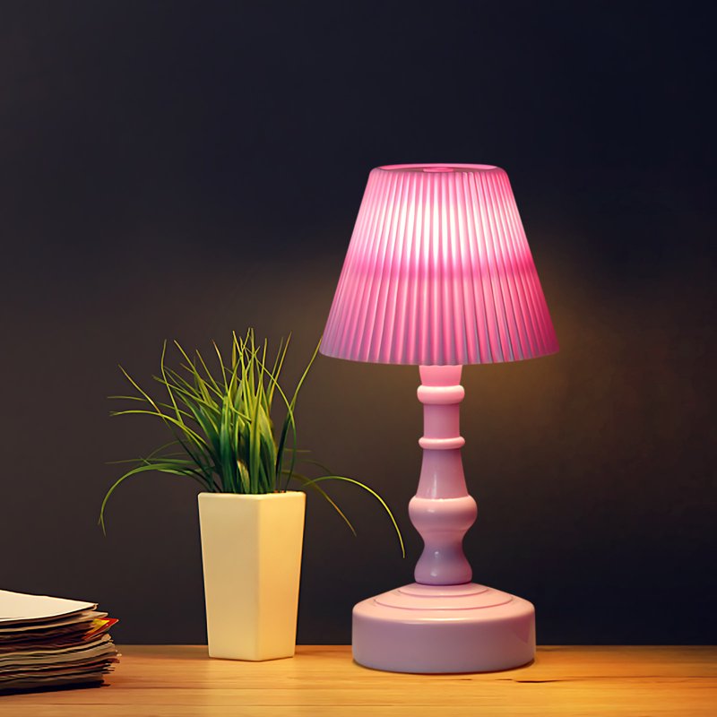 Cordless Bedside Lamp with Soft Light 5.5 Inch Retro Night Light for Bedroom & Living Room