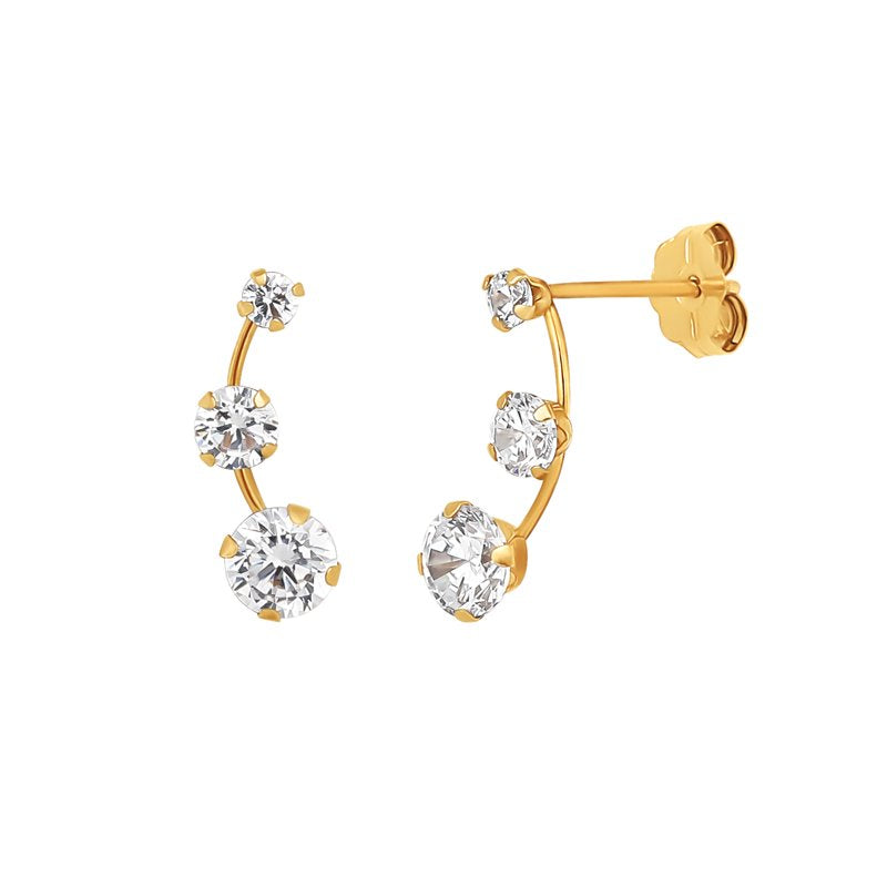 Sterling Silver Drop Earrings with Cubic Zirconia for Women