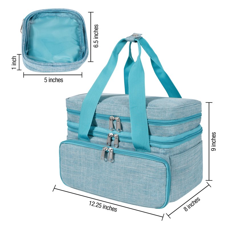 Portable Sewing Organizer Bag with Multiple Compartments & Detachable Pouches