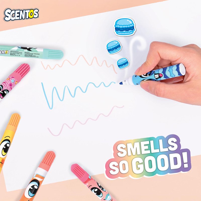 Scentos Fruit Scented Mini Markers for Kids - Washable & Kid Approved, 8 Pack or 16 Pack
