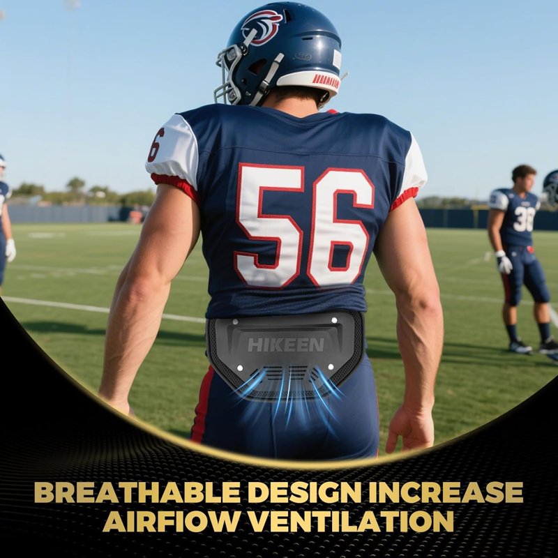 Universal Football Back Plate for Shoulder Pads - Impact-Resistant Lower Back Protector