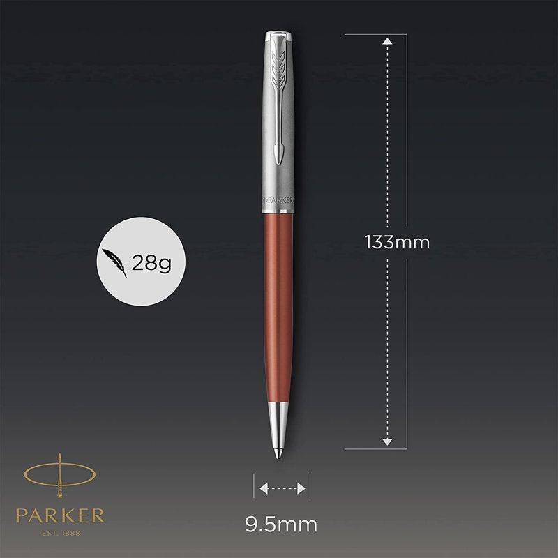 Ballpoint Pen with Orange Lacquer Barrel and Palladium Trim - Medium Point, Gift Box