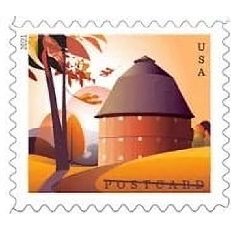 USPS Postcard Stamp Sheet of 20 - American Barns Seasonal Designs
