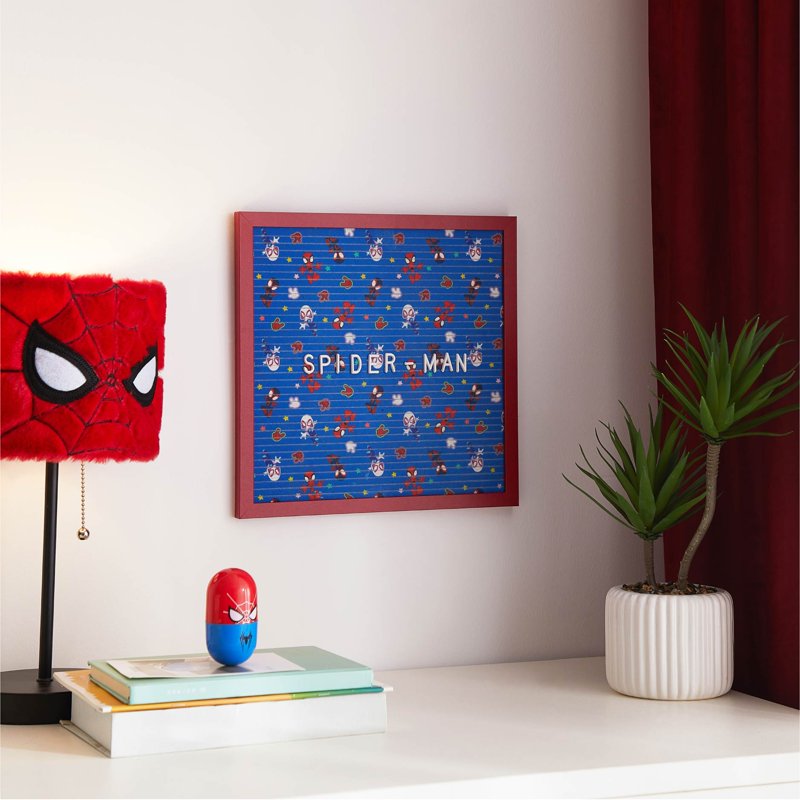 Spider and Friends 12x12 Letter Board - Blue/Red Variation for Kids & Teens