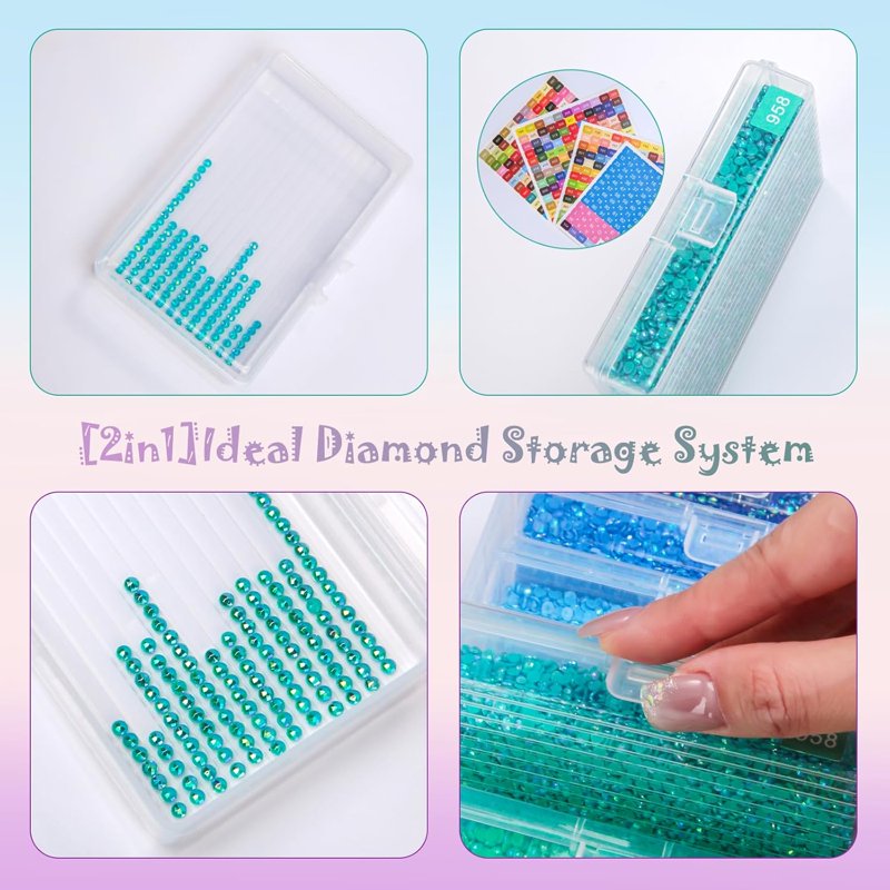 Diamond Painting Storage Case Set - 27 Reusable Containers & Lids for Crafts