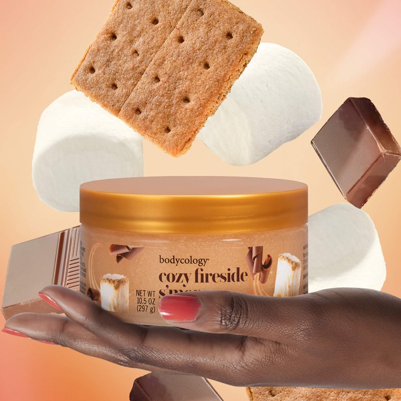 Bodycology Cozy Fireside S'more Sugar Body Scrub 10.5 oz | Exfoliating Shea Butter