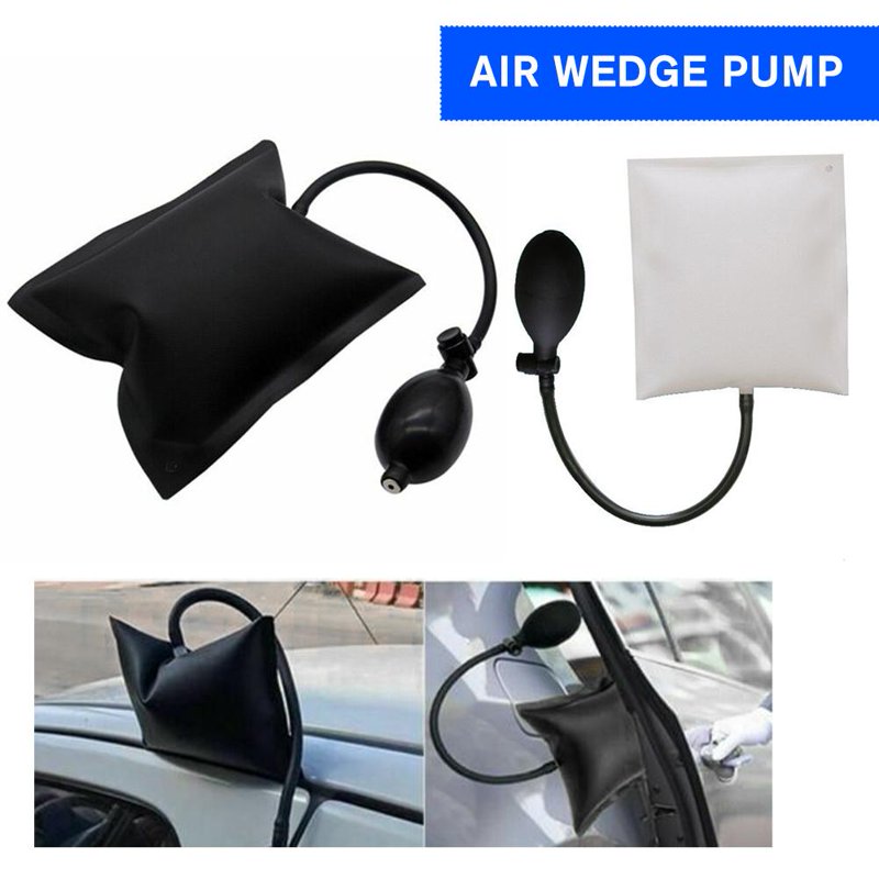 Inflatable Car Wedge Bag for Door and Window Alignment - Black