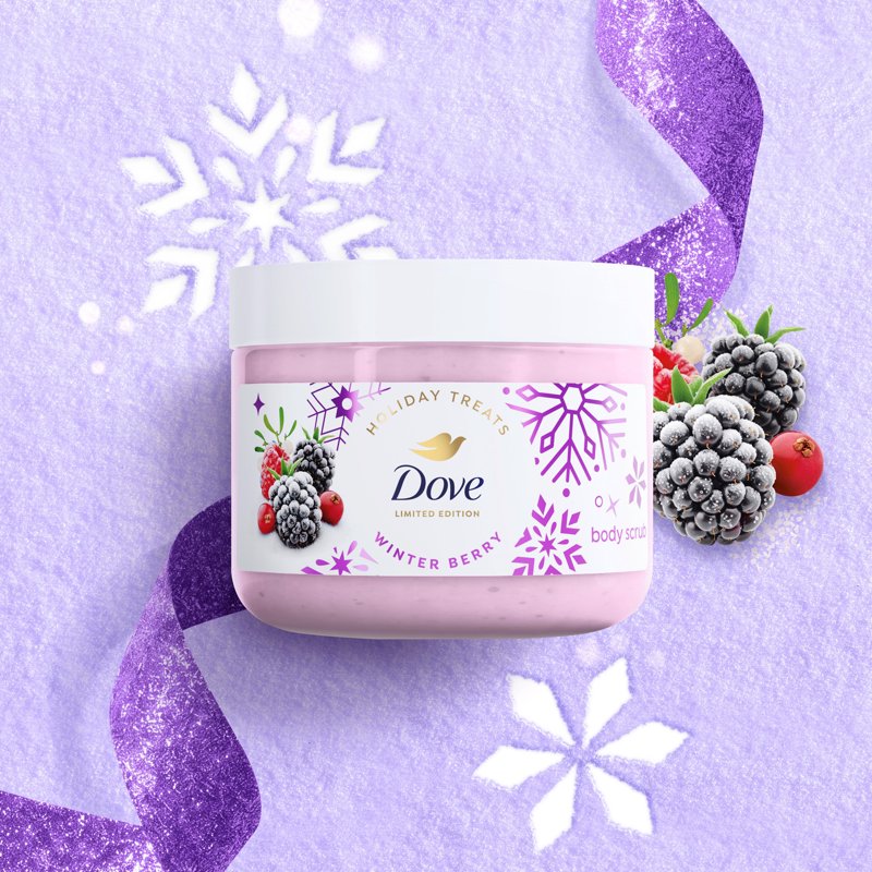 Winter Berry Body Scrub - Exfoliating & Hydrating Holiday Scent, 15 Oz
