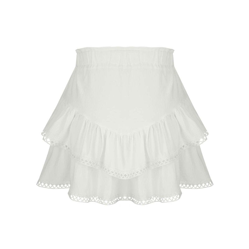 Women's Mini Skorts with Ruffle Tiered Design - High Waist, Casual & Boho Style