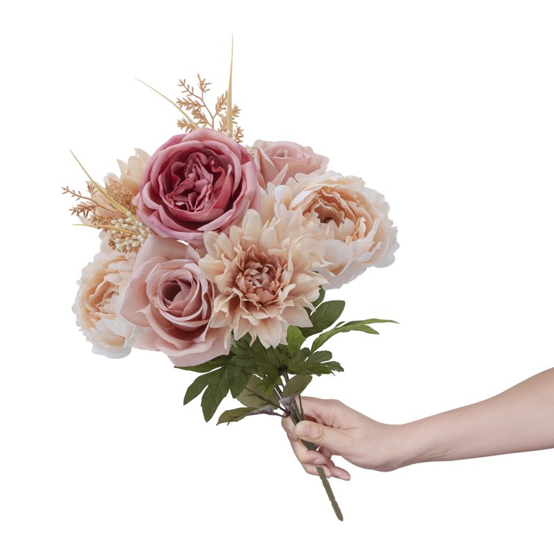 Artificial Rose & Peony Fall Bouquet - 18 Inch Indoor Floral Arrangement