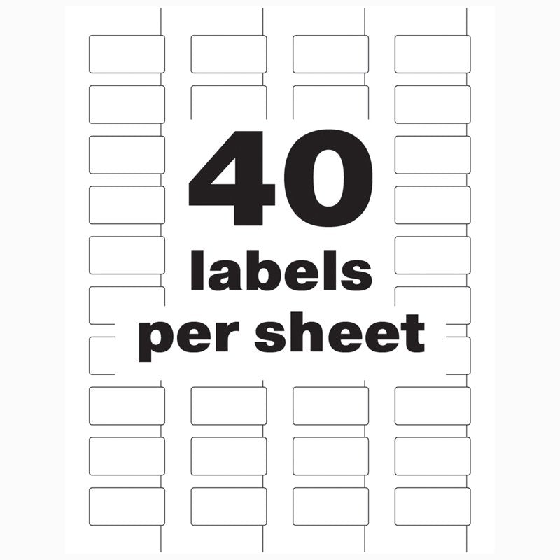 White Asset Tag Labels for Asset Tracking - Water & Tear Resistant, 3/4" x 1-1/2", 320 Labels