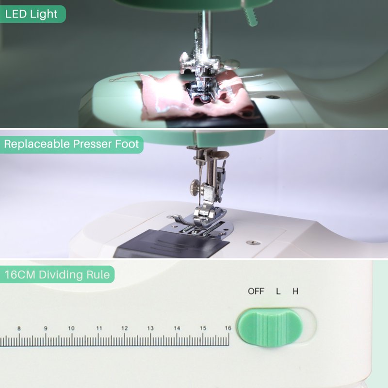 Portable Sewing Machine for Beginners with 16 Stitches & Foot Pedal