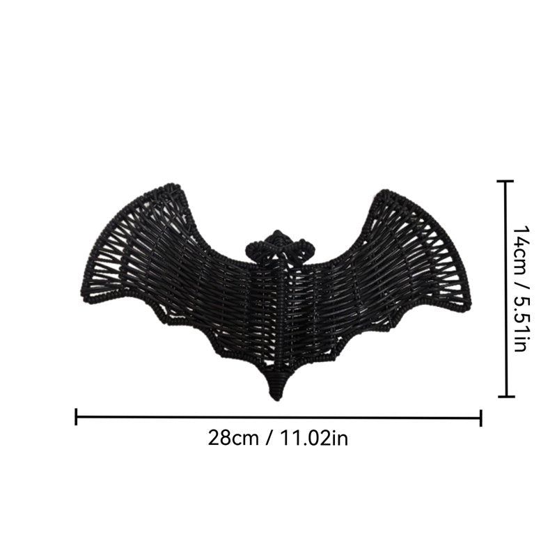 Woven Bat Wall Decor Halloween Hanging Ornament Black Rattan Indoor Outdoor Wall Art