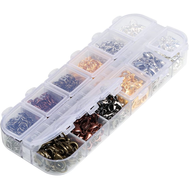 Jewelry Making Supplies 120 Lobster Clasps & 900 Jump Rings Multi-Color Set