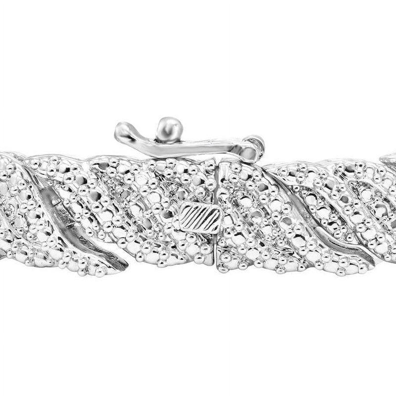 0.5 Carat T.W. White Diamond Tennis Bracelet Rhodium-Plated Jewelry