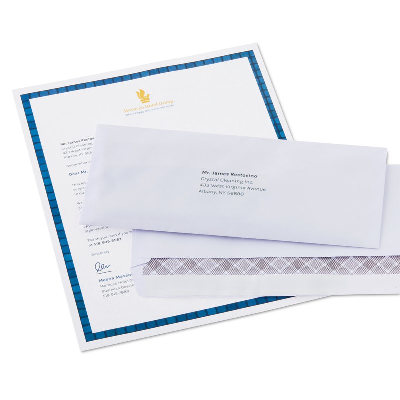 Privacy Tint Peel and Stick Envelopes - White, 4.13 x 9.5 inches, Pack of 500