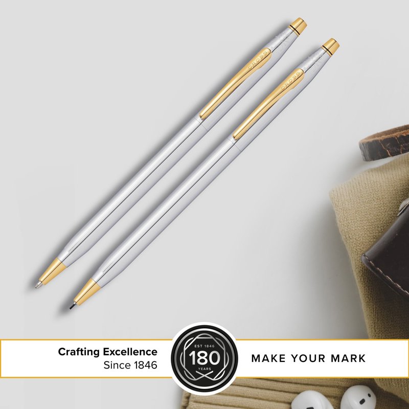 Cross Classic Century Refillable Ballpoint Pen and 0.7mm Pencil Set with Gift Box