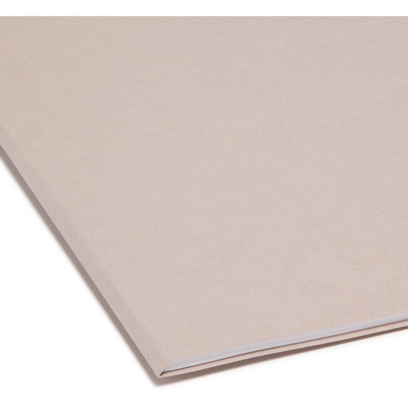 File Folders with Reinforced Top Tabs, 1/3 Cut, Letter Size, Gray, 100 Pack
