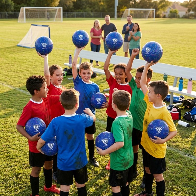 Vizari Zodiac Soccer Ball – Size 4, Blue – Waterproof Synthetic Leather, Durable Training Ball