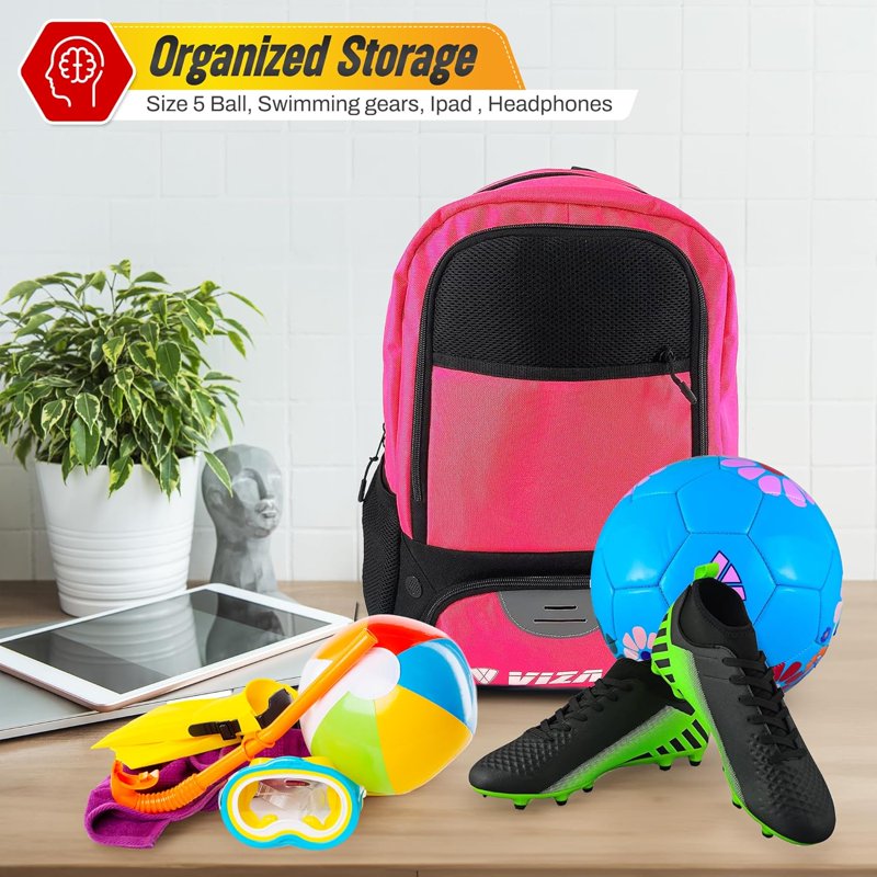 Soccer Backpack with Multiple Compartments for Kids & Adults - Durable Sports Bag