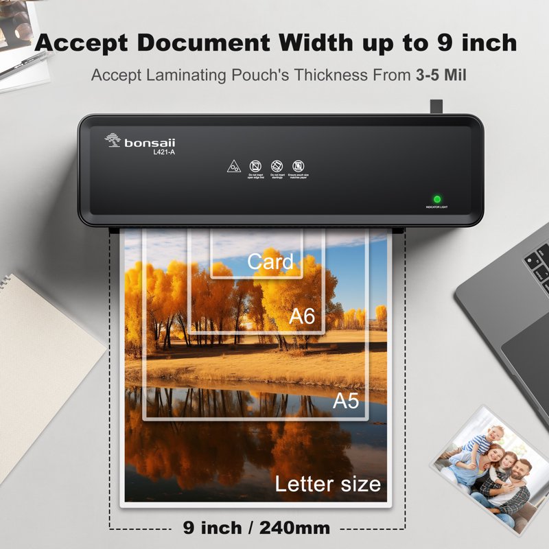 A4 Thermal Laminator Machine with Laminating Sheets for Home Office School