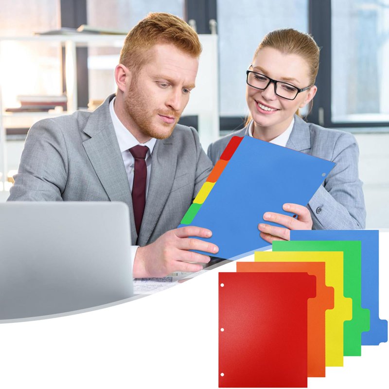 Multicolor 3-Ring Binder with Waterproof Divider Set - Letter Size Office Organizer