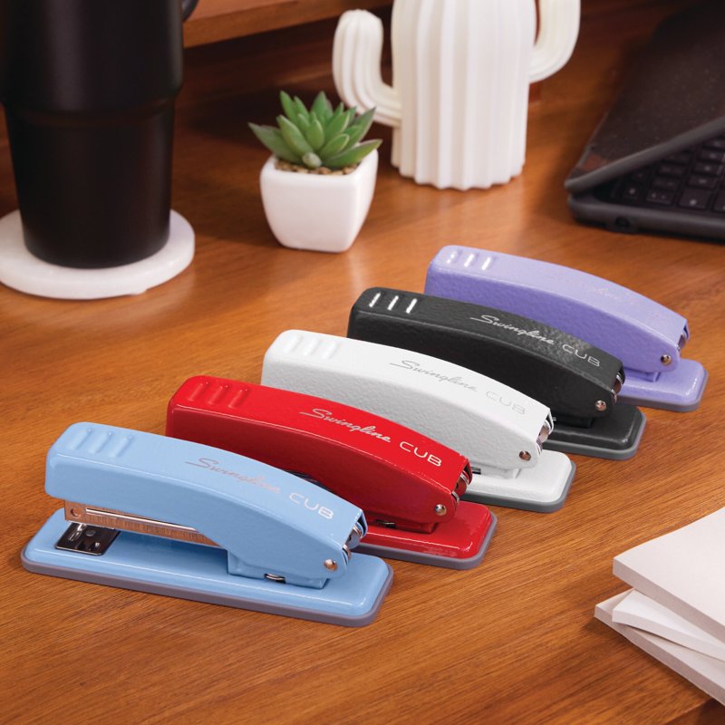 Compact Metal Stapler Rio Red - Jam Free, Heavy Duty Desktop Stapler