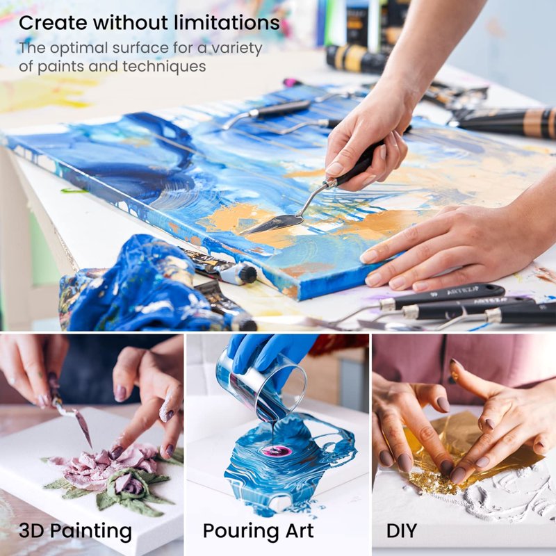 Large Ready-to-Paint Cotton Canvas Set - 36 x 48 Inches, 2 Pack