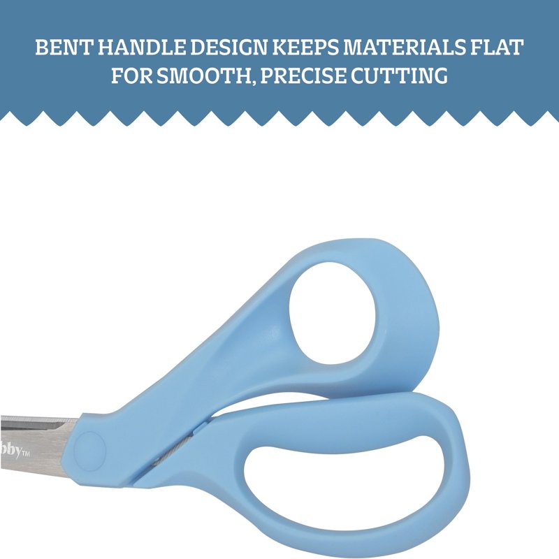 7-Inch Bent Scissors for Crafting and Sewing – Sharp Stainless Steel, Ergonomic Handle