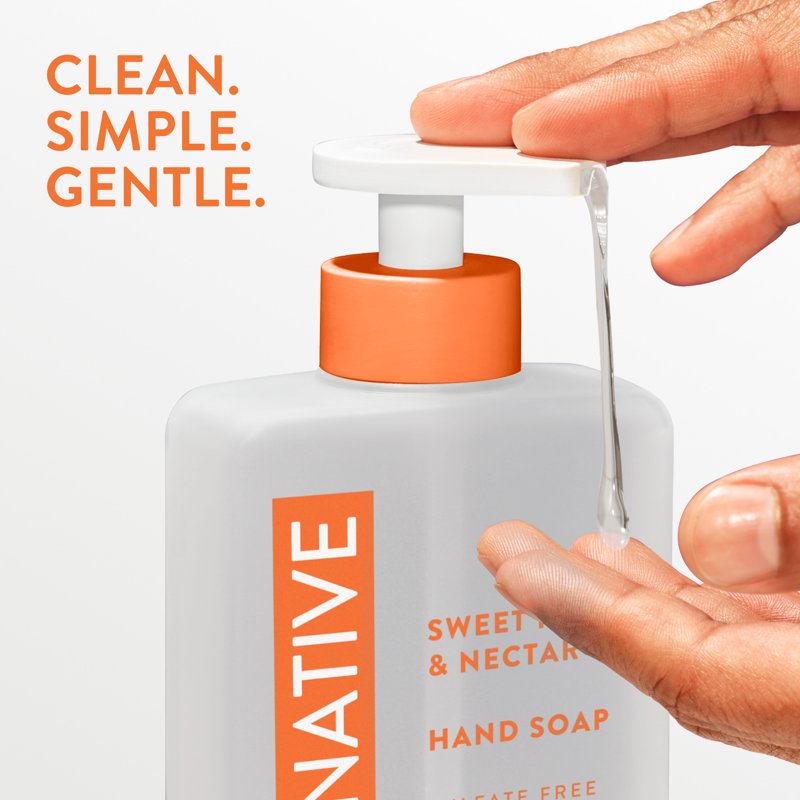 Liquid Hand Soap - Non-Drying, Sulfate Free, 13 fl oz - Sweet Peach & Nectar Scent