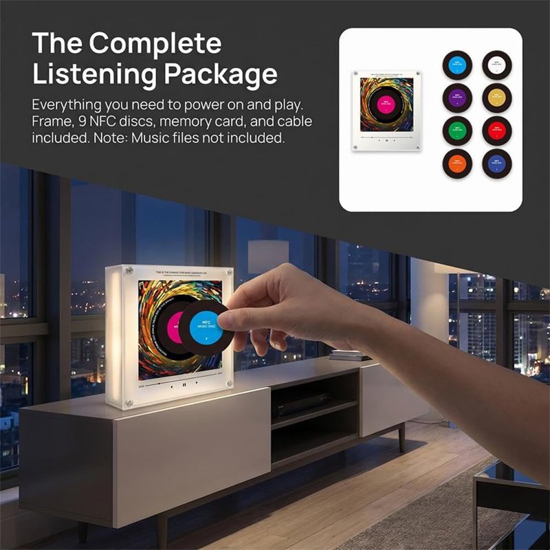 Magnetic Fridge Music Player NFC Enabled with LED Light Set - 2 Pack
