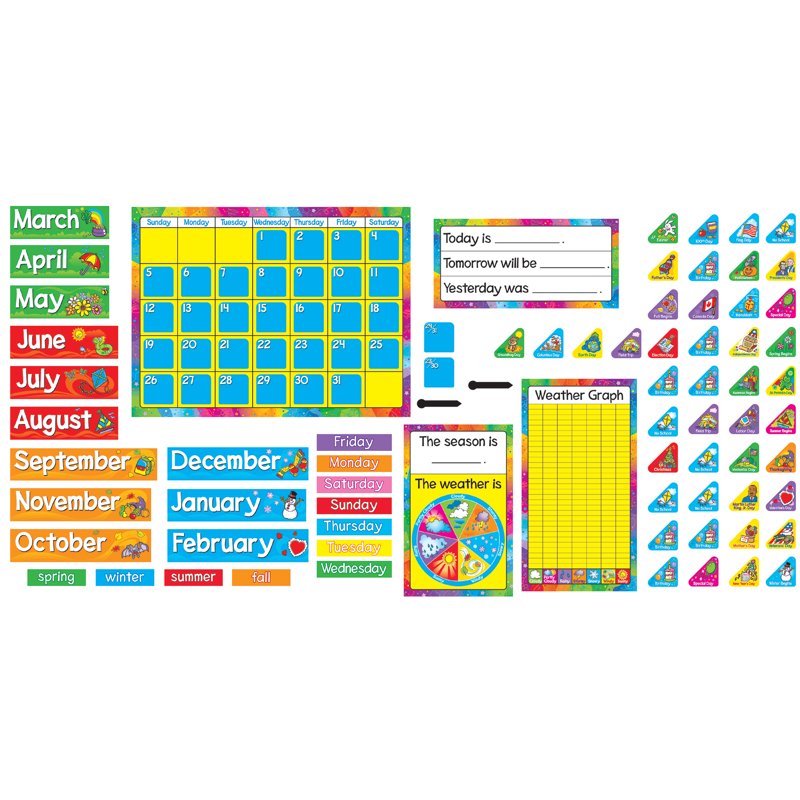 Year-Round Calendar Bulletin Board Set for Classroom Office or Shop