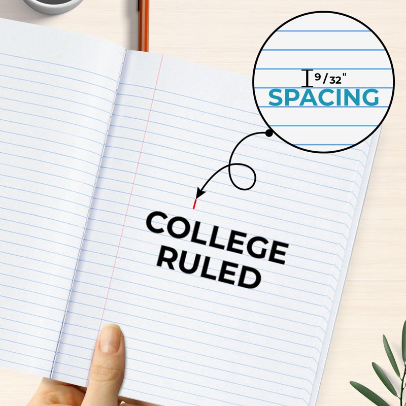 5 Pack College Ruled Composition Notebooks - 200 Pages, Durable Cover, Assorted Colors