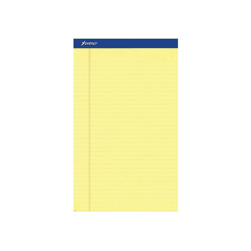 Legal Ruled Perforated Writing Pads - 50 Sheets, Yellow Paper