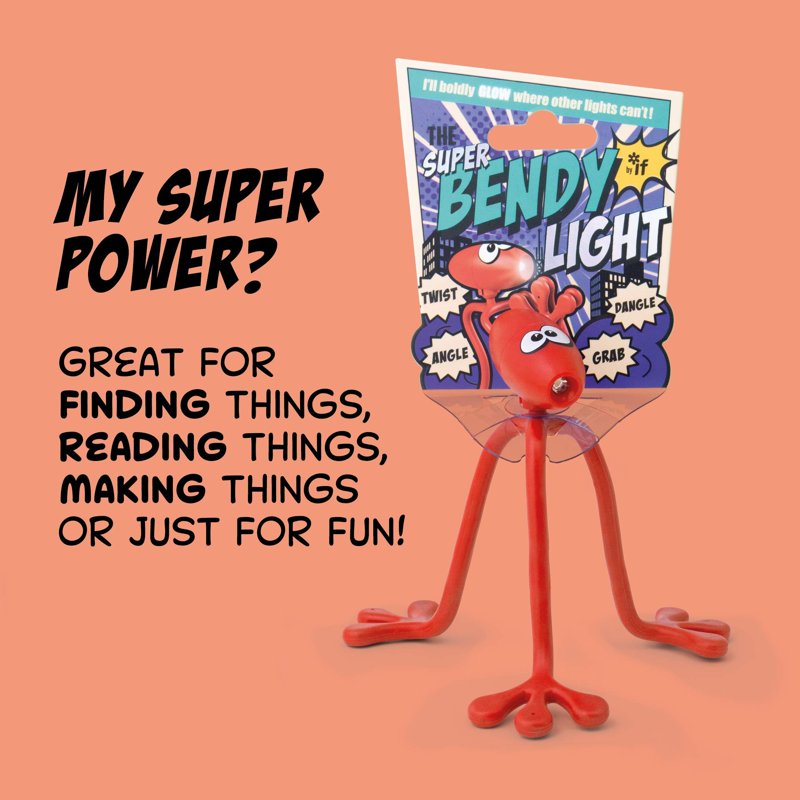 Flexible Bendy Light for Kids - Red Color, Portable & Dangle Friendly