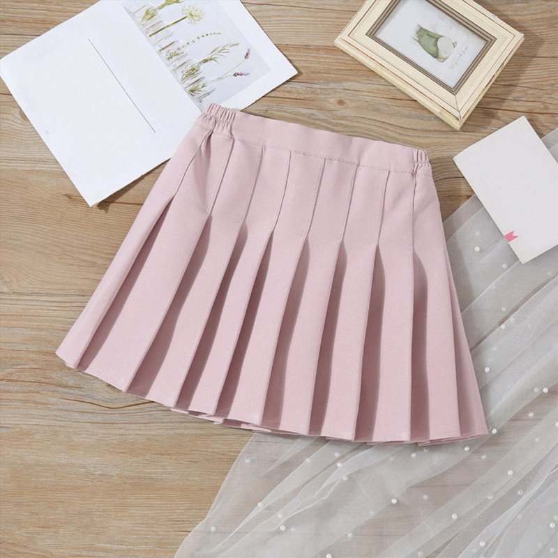 Girls Tennis Skirt with Built-in Shorts & Pockets - School Uniform Pleated Skort
