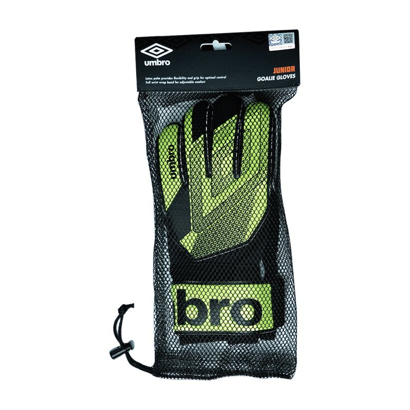 Junior Goalie Gloves with Latex Palm - Green, Medium | Umbro Soccer Training
