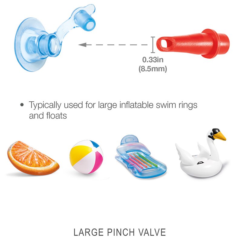 Intex Bellows Foot Pump, 0.8 L/Stroke, 11.5" Diameter with 3 Nozzles — Inflate & Deflate Air Mattresses & Floats